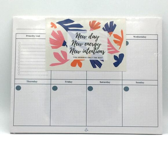 Weekly Task Planner Pad Tear Off 52 Pages Undated 8.5" x11" - Picture 1 of 4